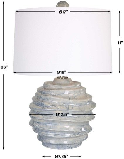 Uttermost® Waves Blue Accent Lamp-2