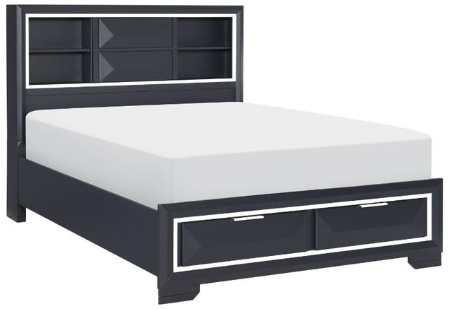 Homelegance® Rosemont Midnight Blue Eastern King Storage Platform Bed-0