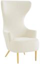 TOV Furniture Julia Cream Velvet Channel Tufted Wingback Accent Chair-0