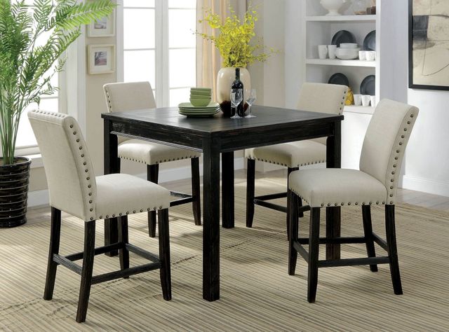 Furniture of America® Kristie Antique Black/White Counter Table Set-1