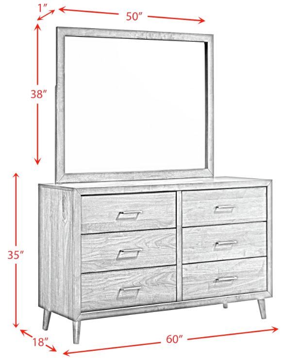 Elements International Malibu Walnut Dresser and Mirror-2