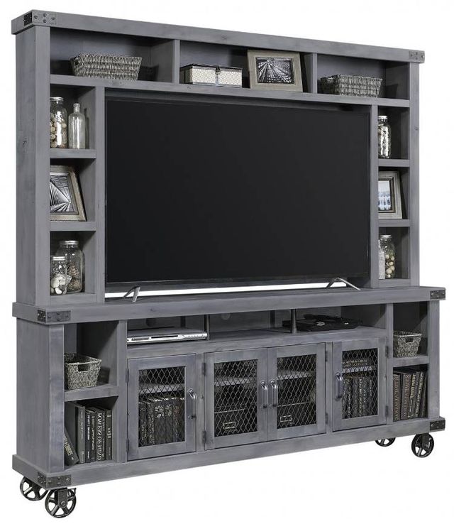 aspenhome® Industrial Smokey Gray 84" Console and Hutch-0