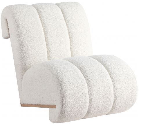 Meridian Furniture Swoon Cream/White Oak Faux Sheepskin Accent Chair-0