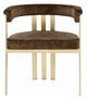 Meridian Furniture Marcello Brown/Brushed Brass Velvet Dining Chair-1