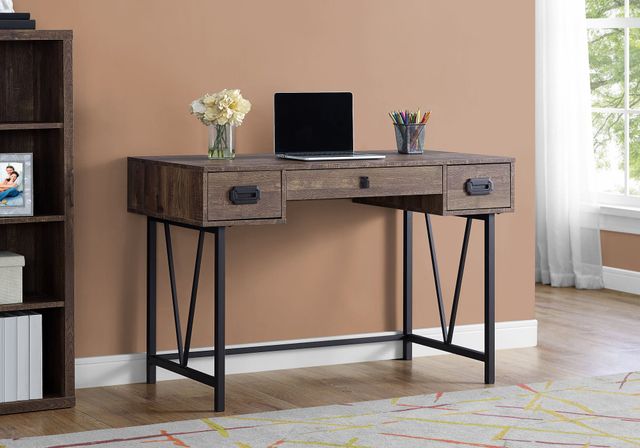Monarch Specialties Inc. Dark Brown Reclaimed Wood 48" Computer Desk-0