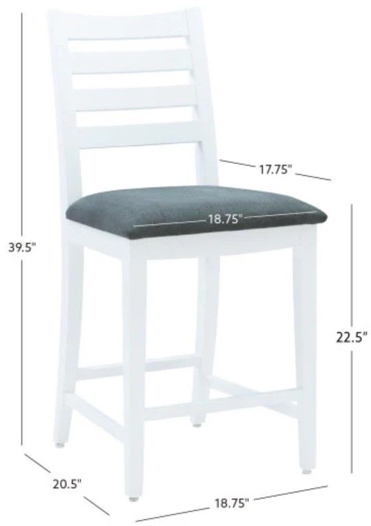 Linon Felicia 2-Piece Gray/White Counter Stool Set-2