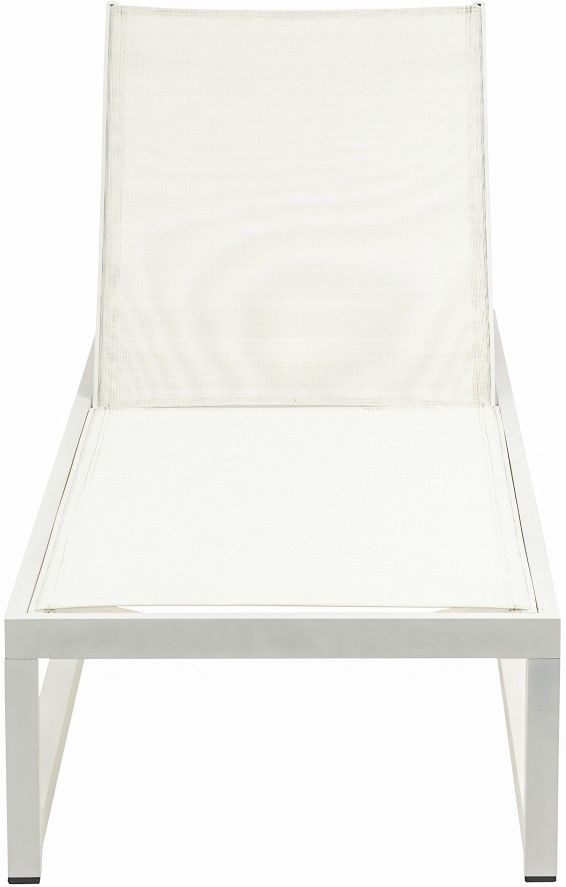Meridian Furniture Maldives Cream Aluminum Outdoor Patio Adjustable Lounge Chair-1