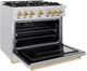 ZLINE Classic Autograph Edition 36" Satin Stainless Steel Pro Style Dual Fuel Range with Polished Gold Accents-3