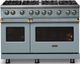 Viking® 5 Series 48" Novembery Sky Pro Style Gas (NG) Range with Brushed Brass Trim-3