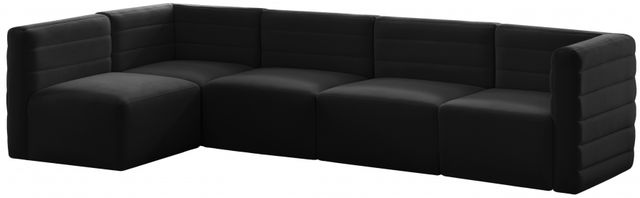 Meridian Furniture Quincy 5-Piece Black Modular Sectional Set-0