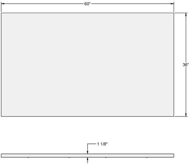 Amisco Customizable Lucarelli 60" Rectangular Dining Table with 1.13" Solid Birch Top-1