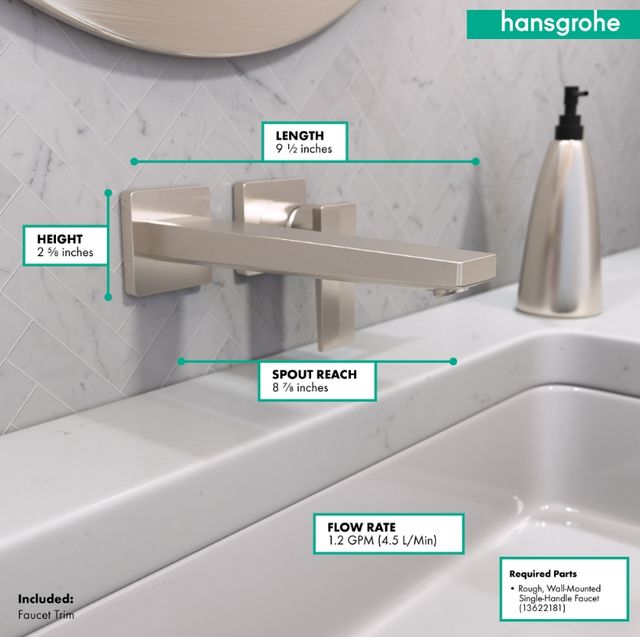 Hansgrohe Metropol Brushed Nickel Wall-Mounted Single-Handle Faucet Trim with Lever Handle-3