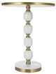 A & B Home Gold Round Side Table with White Base-2