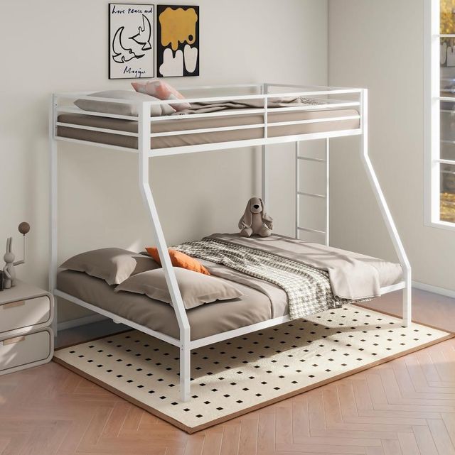 Coaster® Alevera White Metal Twin Over Full Bunk Bed-0