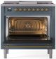 Ilve® Nostalgie II Series 36" Blue Grey Pro Style Dual Fuel Range-1