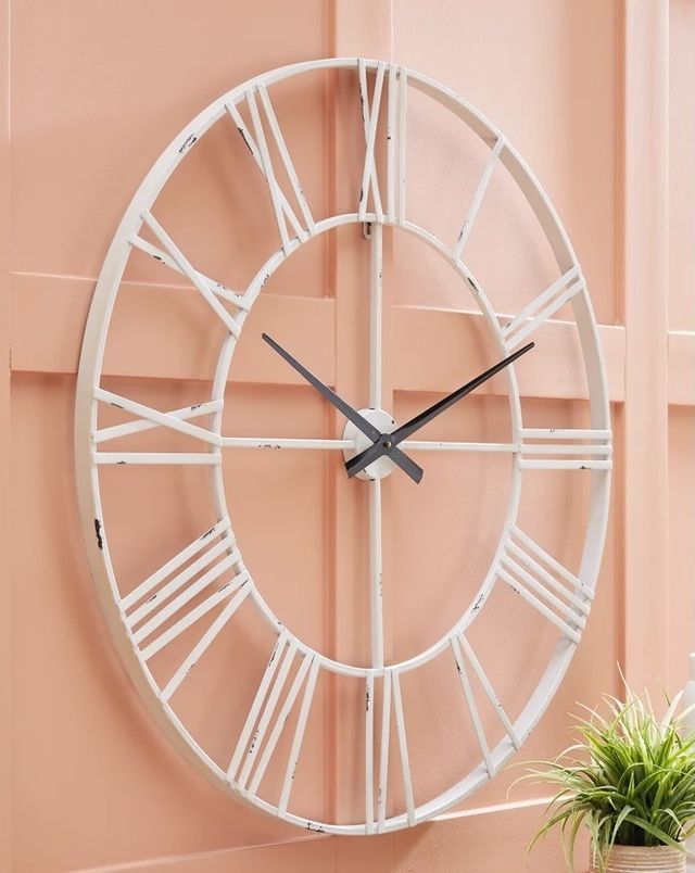 Signature Design by Ashley® Paquita Antique White Wall Clock-4