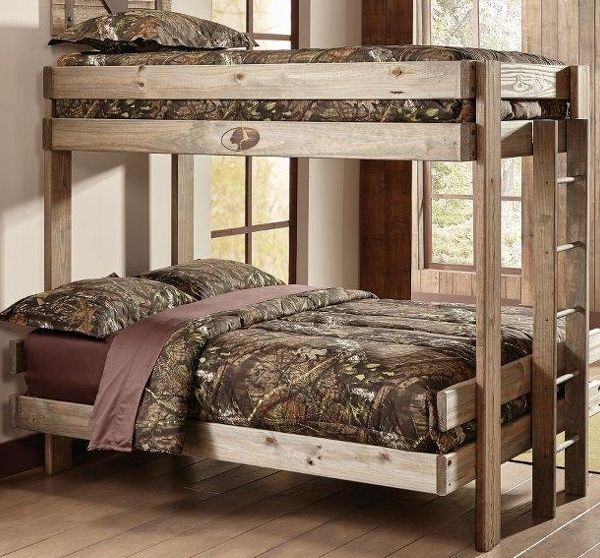 Simply Bunk Beds Mossy Oak 2 Piece Twin/Full Panel Bunk Bed Set-1