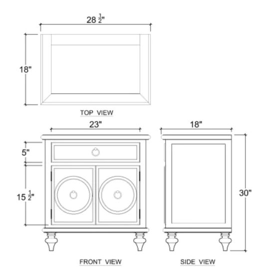 Bramble Customizable Savannah 2-Door Bedside Table-1