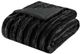 Olliix by Madison Park Duke Black 50x60" Polyester Solid Stripe Plaited Brushed Long Fur Knitted Throw-1