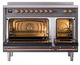 Ilve® Nostalgie II Noblesse 48'' Graphite Matte Pro Style Induction Range with Copper Trim-2