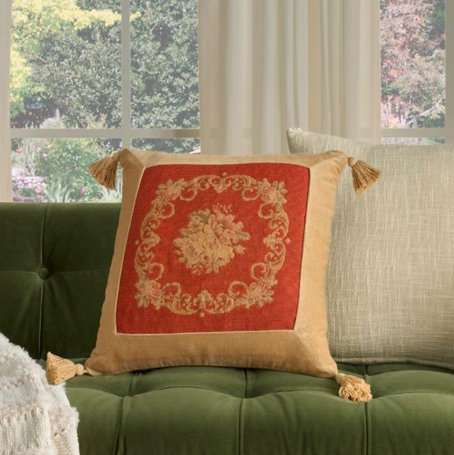 Nourison Home™ Mina Victory Vintage Pillow Rust 19"x19" Throw Pillow-3