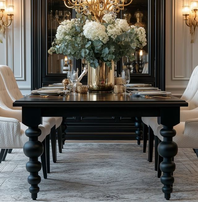 YHD Ansel Dark Brown Dining Table-1