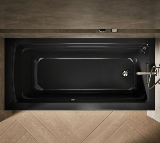 KOHLER® Archer® Black 66" x 32" Alcove Bath with Bask® Heated Surface - Right Drain-2