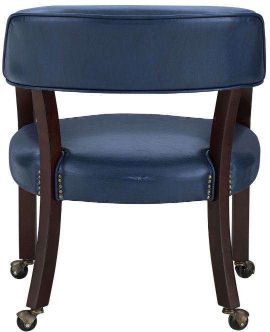 Steve Silver Co. Tournament 5-Piece Medium Cherry/Navy Dining Table Set-4