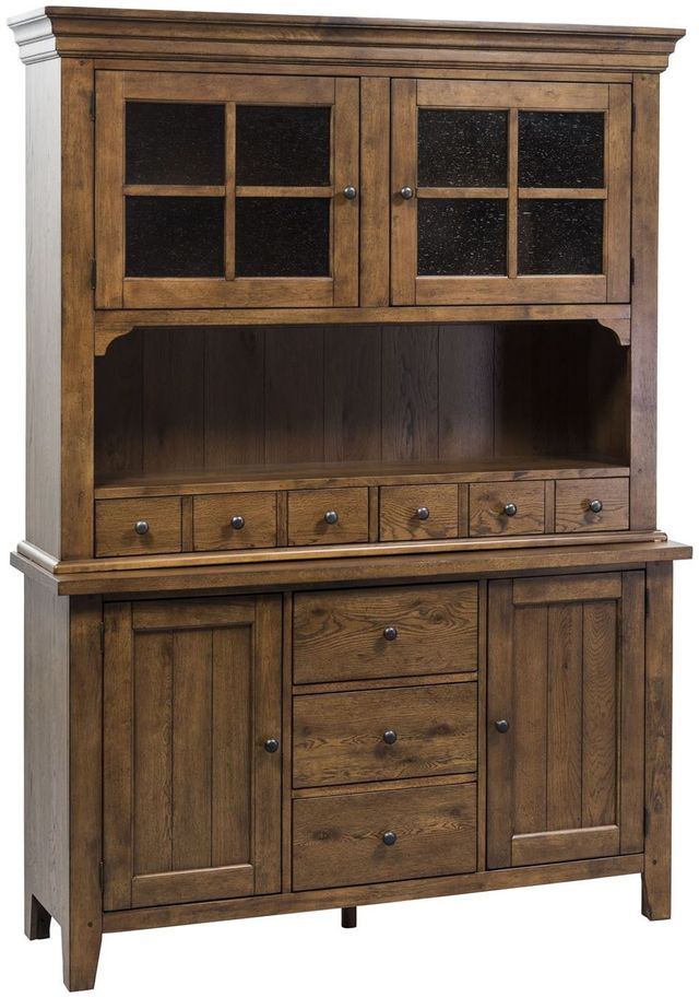 Liberty Furniture Hearthstone Rustic Oak Hutch and Buffet-3
