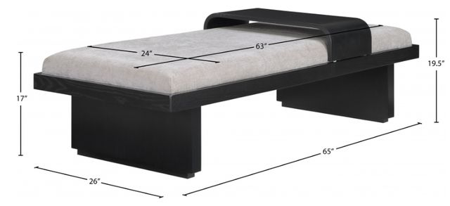Meridian Furniture Arlington Gray/Black Bench-3