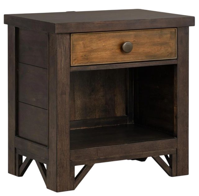 Legacy Classic Lake House Dried Tobacco/Pinecone Open Nightstand-0