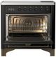 Ilve® Majestic III 36" Glossy Black Pro Style Induction Range with Solid Door and Burnished Trim-1