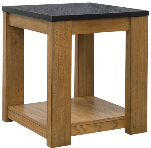 Signature Design by Ashley® Quentina Black Top End Table with Light Brown Base-0