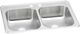 Elkay Celebrity® Brushed Satin 33" x 22" x 7" 2-Hole Equal Double Bowl Drop-In Sink-0