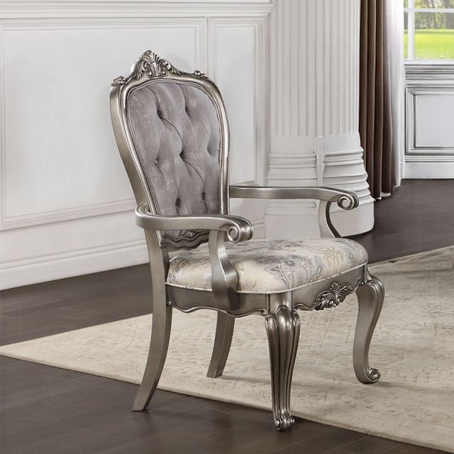 ACME Furniture Ariadne 2-Piece Antique Platinum/Beige Arm Chair Set-1