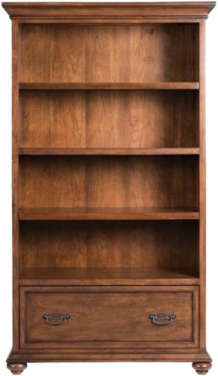 Riverside Furniture Clinton Hill Classic Cherry Drawer Bookcase-1