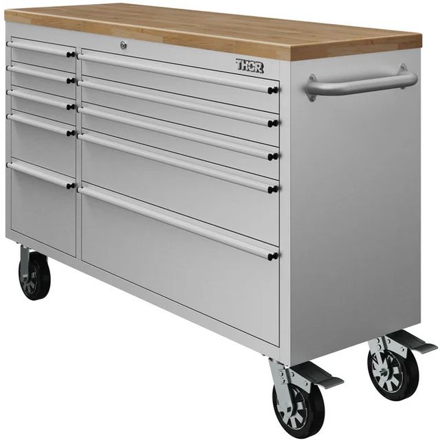 Thor Kitchen® 55" Stainless Steel 10-Drawer Mobile Work Bench-2