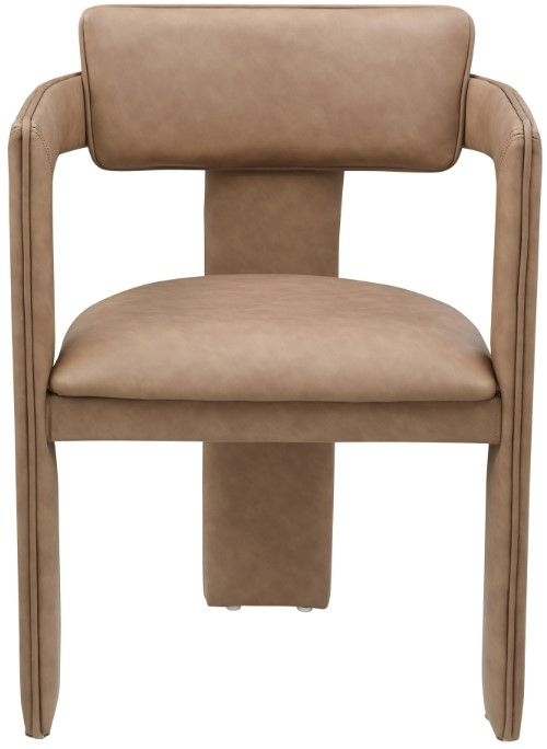 Meridian Furniture Brenda Brown Vegan Leather Upholstered Dining Chair-1