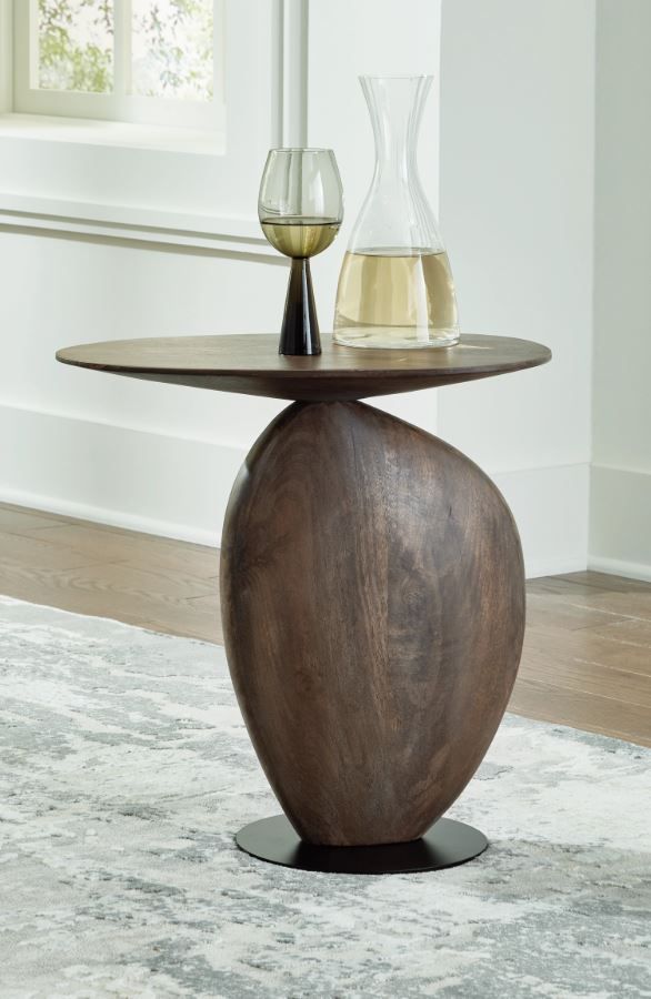 Signature Design by Ashley® Cormmet Brown Accent Table with Black Base-4