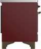 Ilve® Majestic III 36" Burgundy Pro Style Induction Range with Solid Door and Burnished Trim-4