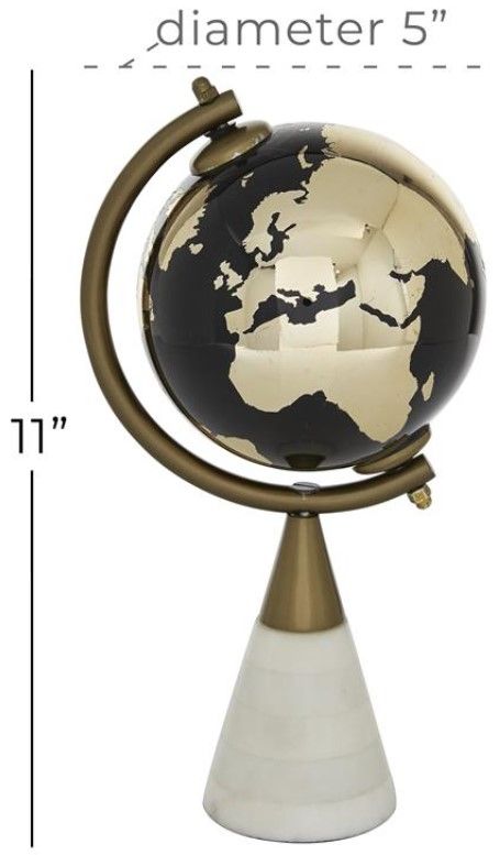 Deco Marche Gold Globe with Marble Base-2