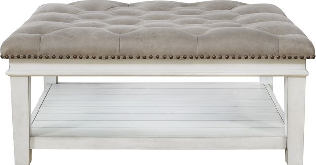 Signature Design by Ashley® Kanwyn Whitewash Ottoman-2