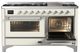 Ilve® Majestic III 60" Antique White Pro Style Dual Fuel Liquid Propane Range with Triple Glass Door and Chrome Trim-4