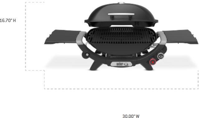 Weber® Q 2800N+ 2-Burner Midnight Black Tabletop Liquid Propane Grill-1