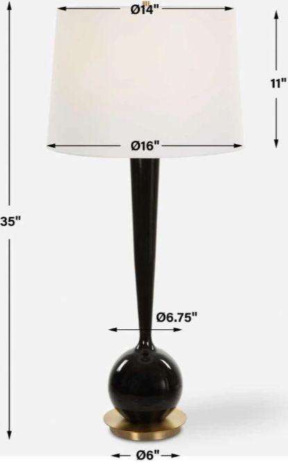 Uttermost® Brielle Black Glaze Table Lamp-2