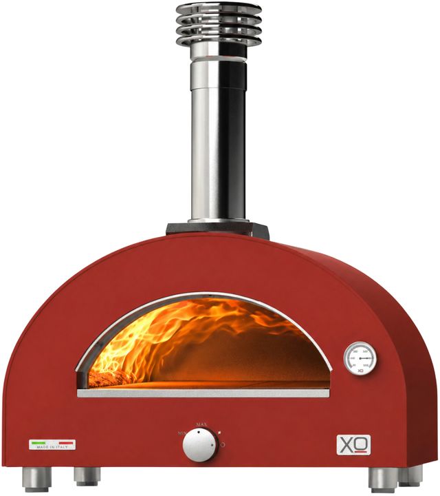 XO 29" Red Countertop Liquid Propane and Wood Pizza Oven-2
