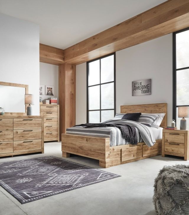 Signature Design by Ashley® Hyanna Tan Brown Full Panel Storage Bed-4