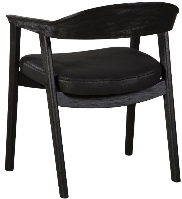 Nest Home Collections Vanessa Matte Black/Black Faux Leather Arm Chair-2