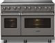 Viking® 5 Series 48" Damascus Gray Pro Style Induction Range with Polished Chrome Trim-4