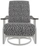 Telescope Casual St. Catherine Agra Classic/Snow Aluminum/Fabric Outdoor MGP Cushion Swivel Rocker with Chestnut Rustic Arms-1